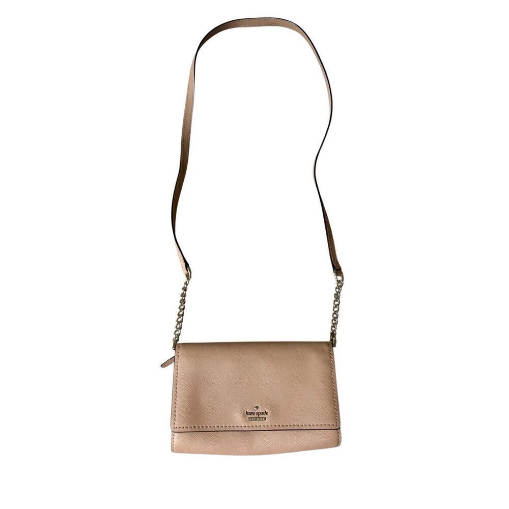 Kate Spade Saffiano Leather Crossbody‎ Purse Bag Tan Chain